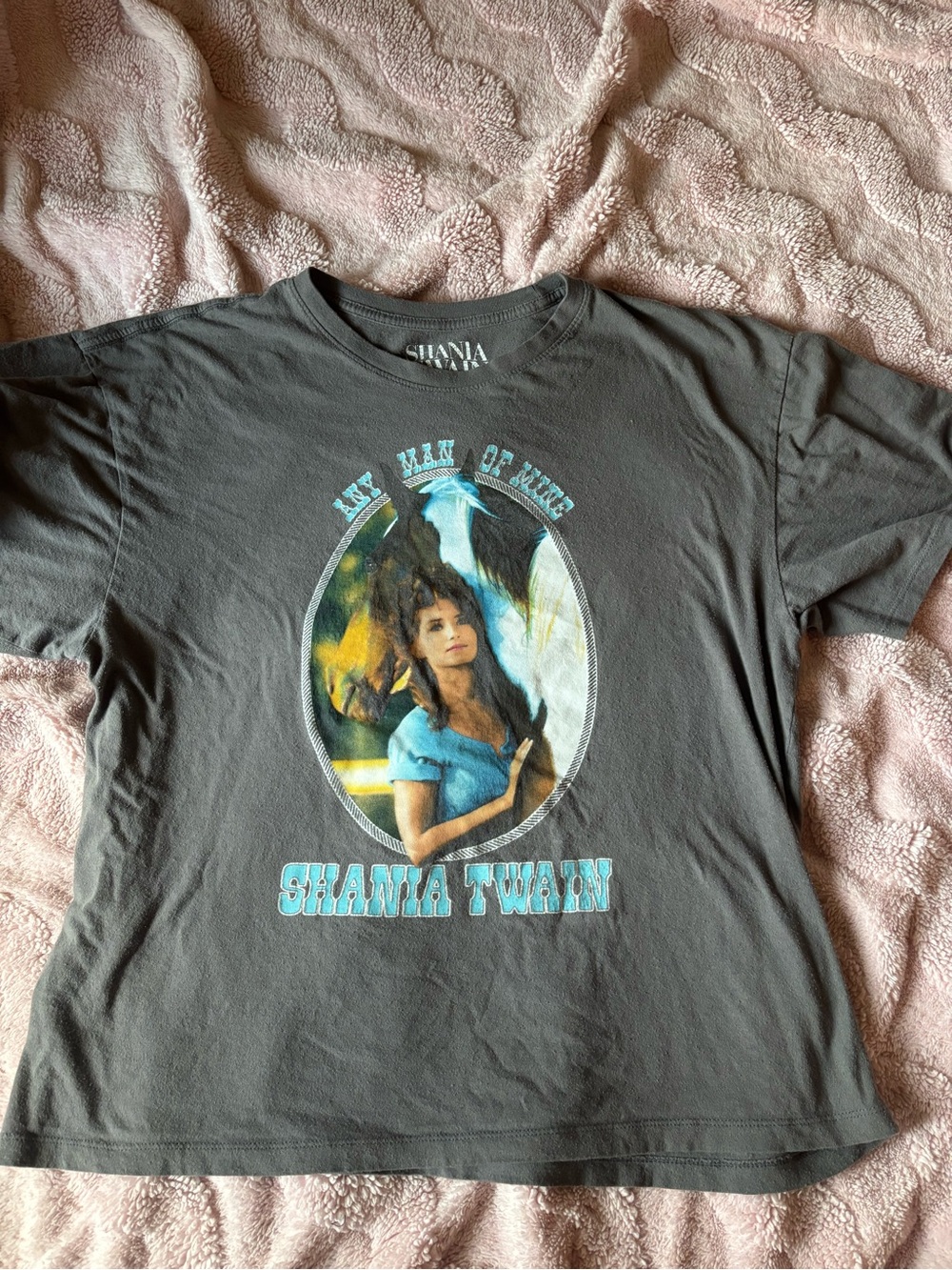 Shania Twain Graphic Tee - Charcoal Black Short Sleeve
